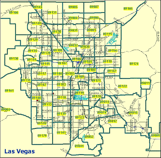 Zip Code Map Of Las Vegas And Henderson Nevada United States Map